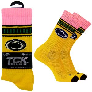 socks yellow pencil print with Penn State Athletic Logo